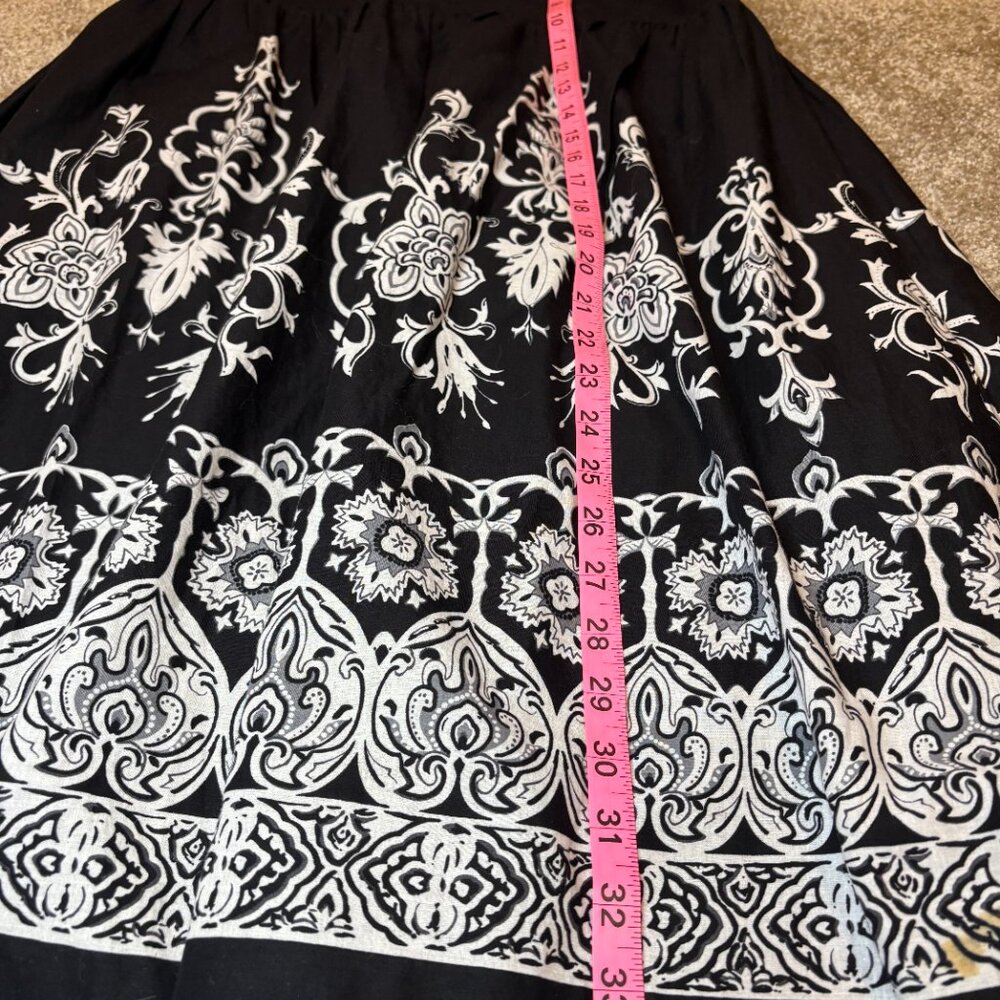 White House Black Market Strapless Midi Dress Size 8 Black & White Design #203 - Picture 6 of 9